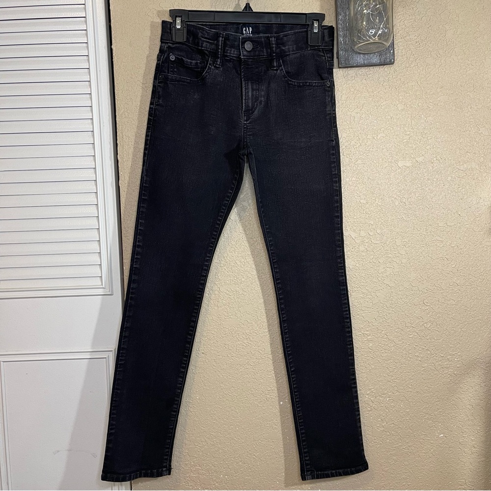 GAP Boys Stretch Skinny Black Wash Denim Jeans Size 14
